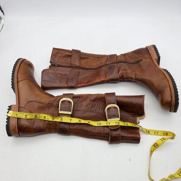 Jim Barnier Tall Brown Soft Leather Boots Women's US Size 8 Buckle Shoes - Picture 6 of 10